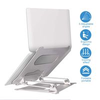Laptop Stand, Portable Adjustable Ergonomic Aluminum Laptop Riser Foldable Desktop Laptop Stand Compatible with PC and MacBook Notebook Tablets