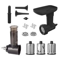 InnoMoon Food Slicer Shredder & Meat Grinder Attachment Pack for KitchenAid Stand mixer, with Sausage Filler Tube,Work as Salad Maker & Food Processor Grater