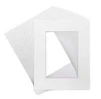 Golden State Art, Pack of 20 8x10 White Picture Mats with White Core Bevel Cut for 5x7 Pictures