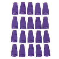 Maslin 20pcs Network Ethernet Cable Strain Relief Cap RJ45 Connector Covers Colorful Cat7 RJ45 Connector Caps Cat 7 Plugs - (Color: Black)