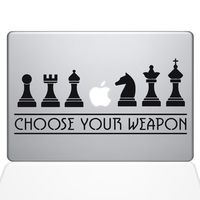 The Decal Guru Chess Weapons MacBook Decal Vinyl Sticker - 11" MacBook Air - Black (1277-MAC-11A-BLA)