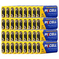 100 Pack 9V Battery 6F22 Zinc-Manganese Batteries