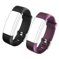 REDGO ID115Plus HR Replacement Band, Fitness Tracker Straps for ID115 Plus HR Bracelet, ID115HR Plus Pedometer, Not for ID115 or ID115HR, Black, Purple