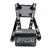 Trido Universal Chest Rig Bag Adjustable Functional Shoulder Pack Walkie Talkie Harness Radio Holster Holder for Men Women (Grey)