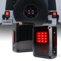 Xprite Bold Series Smoke Lens LED Tail Lights w/Red Brake Rear Light, Turn Signal & Back Up Light for Jeep Wrangler JK JKU 2007-2018
