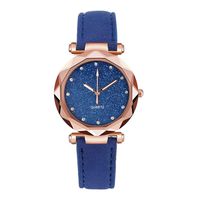 AMOUSTORE Women's Watches Rhinestone Quartz Watch PU Leather Strap Wristwatch (Blue)