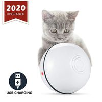 2019 Upgrade Vision Smart Interactive Cat Toys Ball，Automatic Rolling Laucher Ball for Kitten, USB Rechargeable Pet Toy, with Spinning LED Light，Wicked 360 Degree Self Rotating Ball (Green) (white)