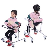 EGCLJ Foldable Children's Wheeled Walker Walking Frame Lightweight Adjustable Height Pulley Cerebral Palsy Walker Rehabilitation Bracket Frame - 300 Pounds