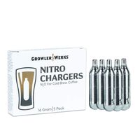 GrowlerWerks N2O Nitro Chargers (package of 5), 16g, Silver