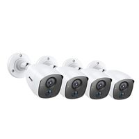 ANNKE CCTV Camera System 1080P HD Add-on PIR Security Camera, 4×1080P HD Weatherproof Outdoor Bullet Surveillance Camera with EXIR LED, PIR Detection, White Light Alarm