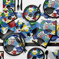 Large Graduation Celebration Party Supplies Kit, Serves 50