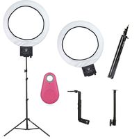 Diva Ring Light Super Nova 18" Dimmable with 6' Stand and Bluetooth Shutter/Clicker for Smartphones and Tablets (Pink Clicker)