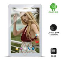 Kivors 10" Inch Touch Screen Tablet - Android 7.0 Nougat-2GB RAM + 32GB ROM - Quad Core Unlocked WiFi Tablets - IPS 1280x800 HD - Dual Camera - GPS WiFi Android Tablets(Silver)