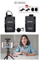 BOYA BY-WM2G Wireless Lavalier Microphone System Compatible with iPhoneX 8 8 Plus 7 6 Smartphone,Canon 6D 600D Nikon D800 D3300 Sony A7 A9 DSLR GoPro Hero4 Hero3 Hero3+ Action Cameras