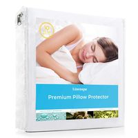 LINENSPA Premium Smooth Fabric Protector-100% Waterproof-Hypoallergenic-Vinyl Free Protector, Standard Pillow, White