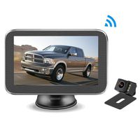 Aceeken HD Wireless Backup Camera for Car/Truck/Van/SUV,5" LCD Monitor System, IP 69 Waterproof License Plate Camera with 6 White LED Super Night Vision Backup Guidelines ON/OFF for Driving/Backup Use