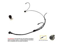 Ultra Lightweight Black Unidirectional Headset Microphone for Shure Wireless Transmitters_Adjustable Left / Right Boom
