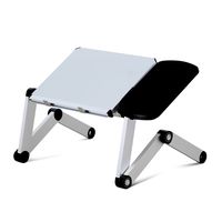 Furinno Ergonomics Adjustable Multi-Functional Laptop Desk Bed Tray, Silver
