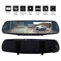Mirror Dash Cam Backup Camera, 4.3'' 1080P Car Auto DVR Monitor Rear View Dual Camera Video Recording System with G-Sensor, WDR, Loop Recording