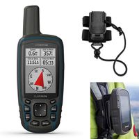 Garmin GPSMAP 64x Hiking GPS Bundle | with Backpack Tether Mount | Multi-GNSS Support, TopoActive Maps | Handheld GPS