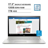 2019 Newest HP Envy 17.3 Inch FHD Touchscreen Laptop (Intel 4-Core i7-8550U up to 4GHz, 12GB RAM, 1TB HDD, NVIDIA MX150 2GB, Backlit Keyboard, DVD, WiFi, Bluetooth, HDMI, Windows 10) (Renewed)