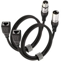 EBXYA DMX XLR 3 Pin to RJ45 Male Female Adapter Cable 3ft, 1 Pair