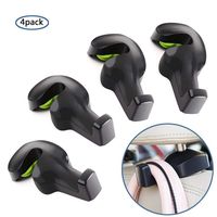Car SUV Seat Back Headrest Hanger Hooks, 2019 Upgraded Universal Car Organizer Car Back Seat Headrest Hanger Holder Hook for Bag Purse Cloth Grocery - Set of 4 (Black)
