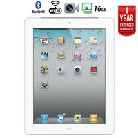 Apple iPad 2 MC916LL/A Tablet (16GB, Wifi, White) 2nd Generation with 1 Year Extended Warranty - (Renewed)