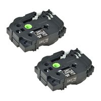 KCMYTONER 6 Pack Compatible Mobile Solutions Label Cassette Replacement for STE151 STE-151 0.94 inch x 9.8 FT (24mm x 3m) Stencil Tape use in P Touch PT-D600 PT-P700 PT9800PCN, Black on Clear