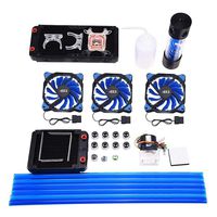 Richer-R Computer Water Cooling Kit, DIY 120/240mm Heat Sink CPU Water Block Pump Reservoir LED Fan Compputer Water Cooling Kit