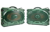 Turtlebox: Set of 2 Waterproof Bluetooth Speakers ~ Pair for True L-R Stereo Sound | 50+ Hour Battery, Loud! up to 120db | Rugged for Outdoors IP67 - Hunting, Fishing, Sports, Camping, Boating, ATV