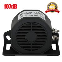 MIRKOO car Back-up Alarm, 107dB 12V-80V DC Waterproof Industrial Heavy-Duty Backup Reverse Warning Alarm with Super Loud Beeper Tone for Truck Van Freight Car Lorry Heavy Vehicles