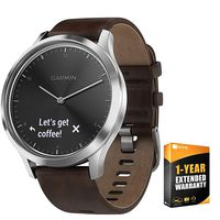 Garmin Vivomove HR (Extended Warranty Bundle, Leather Dark Brown Large)