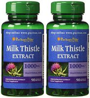 Puritan's Pride 2 Pack of Milk Thistle 4:1 Extract 1000 mg (Silymarin) Puritan's Pride Milk Thistle 4:1 Extract 1000 mg (Silymarin)-90 Softgels