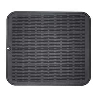 ZLR Silicone Dish Drying Mat Easy Clean Dishwasher Safe Heat Resistant Eco-Friendly Trivet Black XL 16 inches X 18 inches