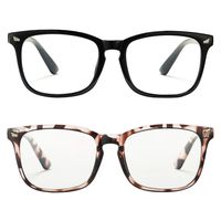 Pro Acme Blue Light Blocking Glasses for Women Men Fashion Clear Computer Glasses Anti Digital Eyestrain Tint UV Protection (Black + Leopard)