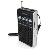 Retekess PR15 Weather Radio NOAA Emergency Radio with AM FM Transistor Analog Radio Support Headphone Jack 2AAA Battery Hand Strap (Silver Black)