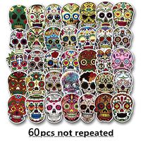 Sugar Skull Stickers Pack (60pcs) Laptop Skull Decals Dia de Los Muertos Mexican Day of The Dead Sticker Bomb Water Bottle Luggage Bike Computer Skateboard Vinyl Decal Pack