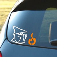 Signage Cafe Black Mage with Fire - Final Fantasy - Car Window Laptop Vinyl Decal Sticker