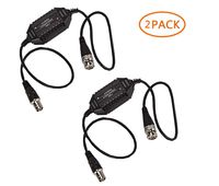 2PCS CCTV BNC Male to Female Coaxial Video Ground Loop Isolator Balun for Camera AOLANS (2 PCS Black)