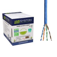 Cat 6 Plus Stranded 24 AWG 4 Pairs Pure Copper Conductors, 550 MHz UTP CMR/CL2R/FT4 Blue 1000ft Box