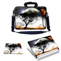Meffort Inc Laptop Bundle Deal - Includes Neoprene Laptop Bag with Side Pocket Adjust Shoulder Strap with Matching Skin Sticker Decal & Mouse Pad (15.6 Inch, Planet View)