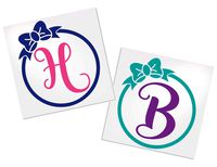 Letter Decal with Bow for Cup, Car, Planner, Laptop, Your Choice of Color & Style | Decals by ADavis