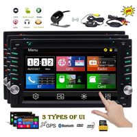 EINCAR Double 2 Din Car GPS Navigation Stereo 7 Inch HD Capaicitve Touchscreen In Dash Car Radio Bluetooth Head Unit DVD CD Player MP3 USB SD 3 UIs 7 Backlights Wireless Remote Reverse Camera
