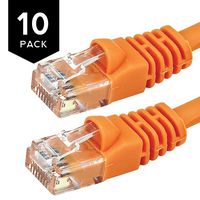Buhbo 0.5Ft (6 INCH) Cat5E UTP Ethernet Network Booted Cable (10-Pack), Orange