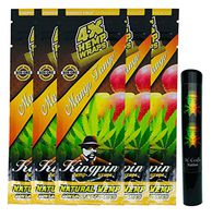 Herb Airtight Tube Pocket Protector with Kingpin Mango Tango Hemp Wraps 5 Count DC Crafts Nation- Rasta Skull