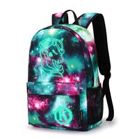 Anime Anti-Theft Backpack, Luminous School Bag, Waterproof Laptop Backpack with USB Charging Port, Unisex 15.6 Inch College Daypack ... (StarryGreen_Unicorn)
