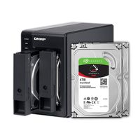 QNAP 2 Bay DAS with 4TB Seagate IronWolf Drives Preconfigured RAID 1 Bundle (TR-002-24R-US)