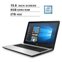 HP Pavilion 15 15.6-Inch Premium Laptop, Intel Dual Core i3-7100U 2.4 GHz, Intel HD 620, 8GB DDR4 RAM, 2TB HDD, USB Type-C, HDMI, WiFi, Bluetooth, Webcam, Windows 10, Silver