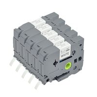 Compatible P Touch Labeling Tape 5Pack TZ211 TZo 211 TZ TZe 1/4'' Cartridge Label Orison Self Adhesive Black on White Cassette Refills 0.23 Inch x 26.2Feet(6mm x8m)